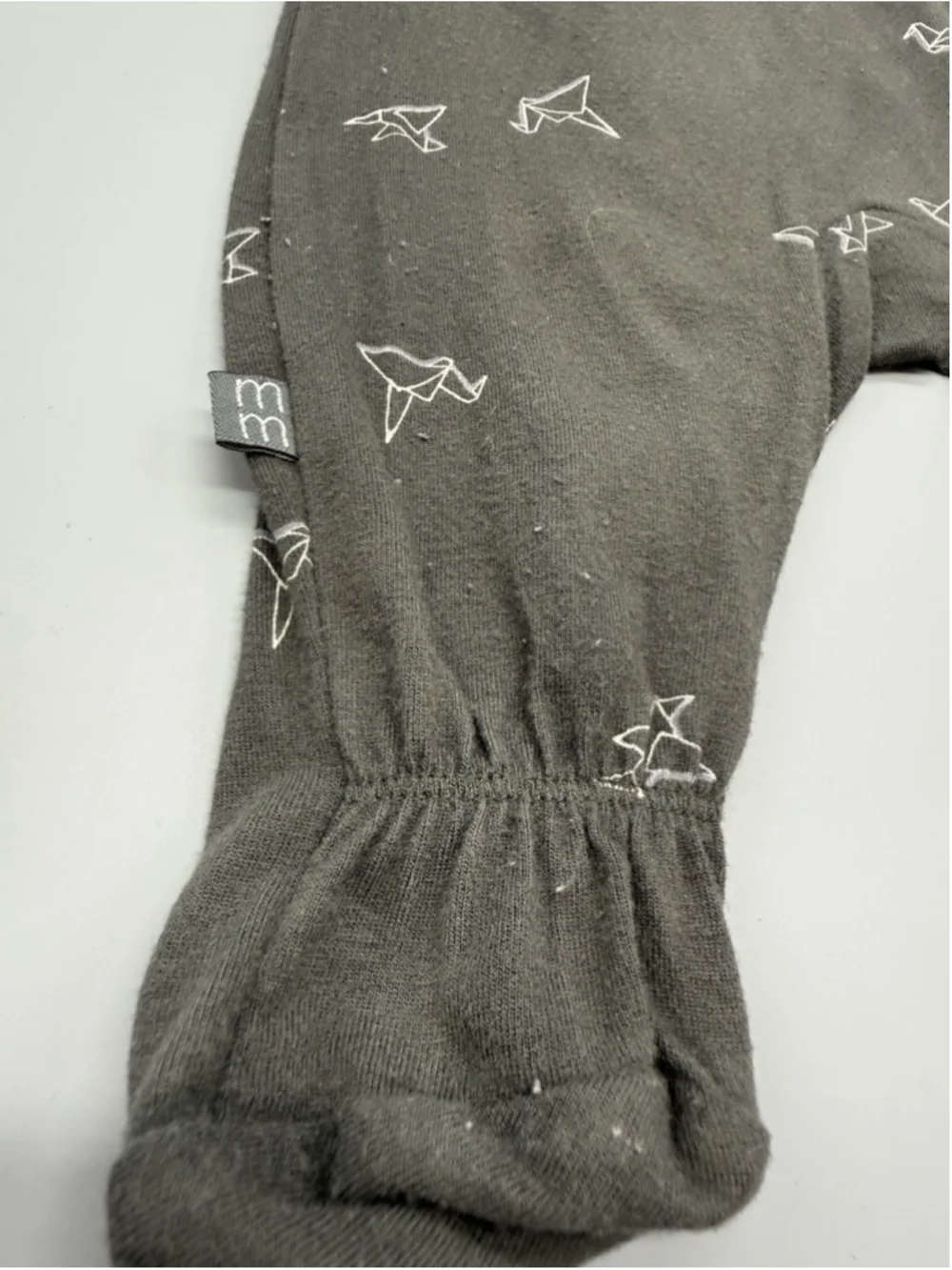 modern moments by Gerber Gray Bird Print Newborn Knit Coverall Zip One-Piece
